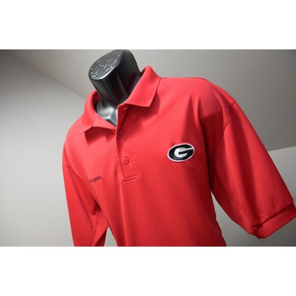 Columbia PFG Vented Golf Polo UGA Georgia Bulldogs Fishing Shirt Mens Size Large - Picture 1 of 10